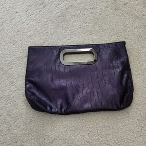 The Limited Purple Faux-Leather Cutout Handle Oversized Clutch Shabby Chic Y2K V